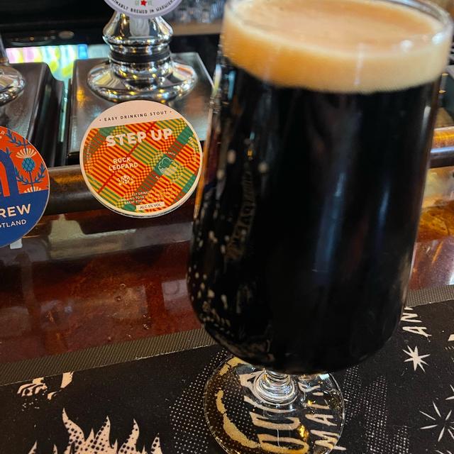 A glass of dark stout beer